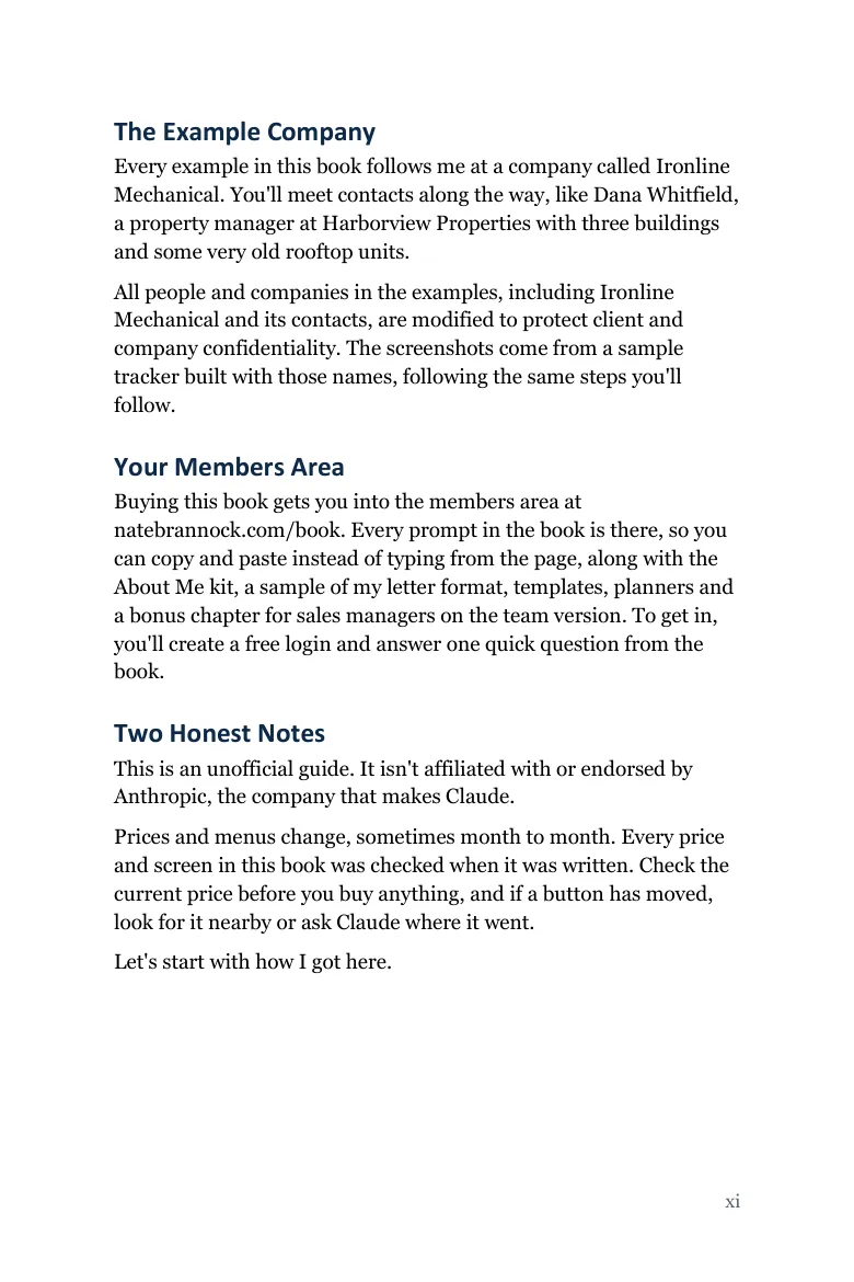 The Example Company, page xi